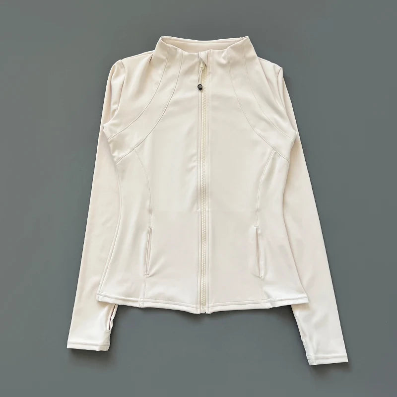 Women's Tight Top Yoga Jacket Long Sleeve Zipper Jacket