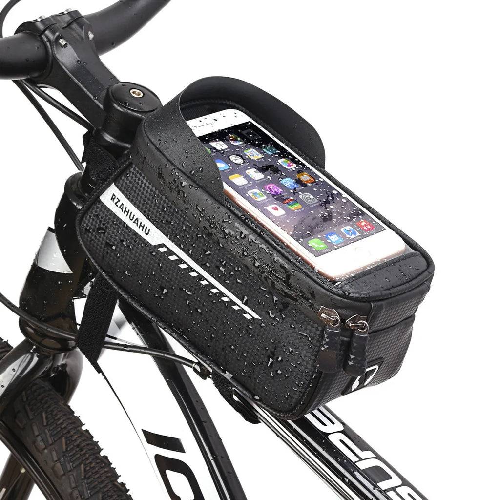 Bicycle Front Frame Bag with  Phone Case Holder and Touch Screen Saddle Bag Accessories