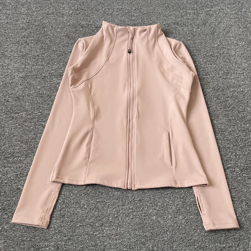Women's Tight Top Yoga Jacket Long Sleeve Zipper Jacket