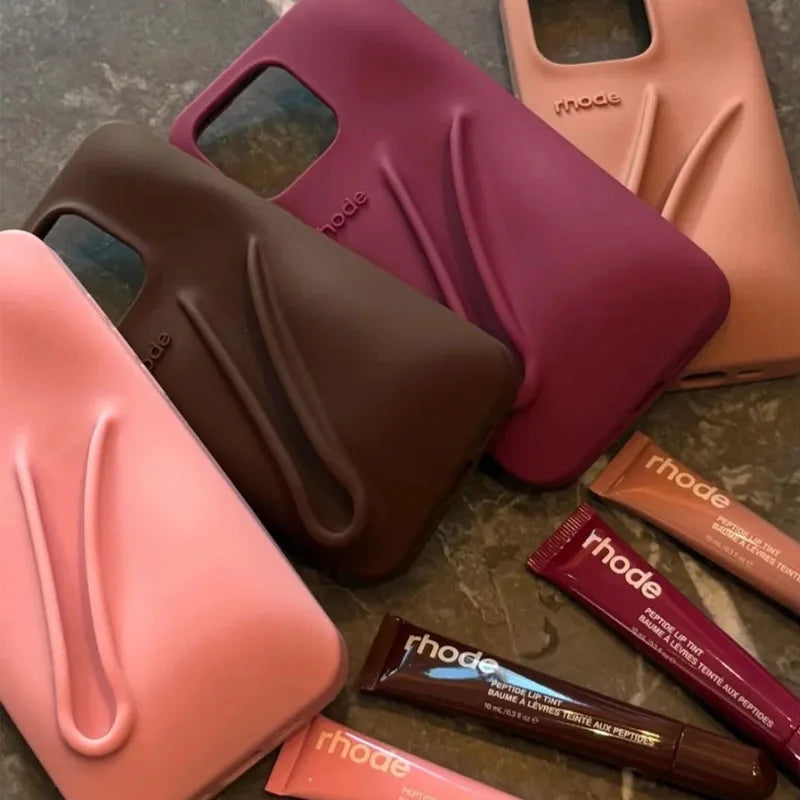 Phone  Case for IPhone 11 12 13 14 15 16 Pro Max Plus 17 Air Makeup Lip Gloss Silicone Cover with Lip Glaze