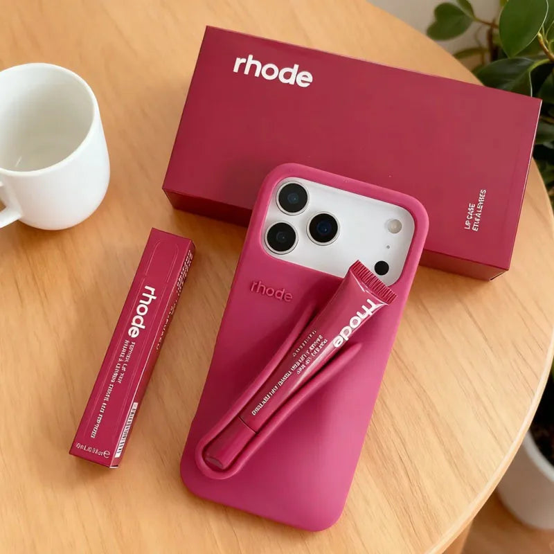 Phone  Case for IPhone 11 12 13 14 15 16 Pro Max Plus 17 Air Makeup Lip Gloss Silicone Cover with Lip Glaze