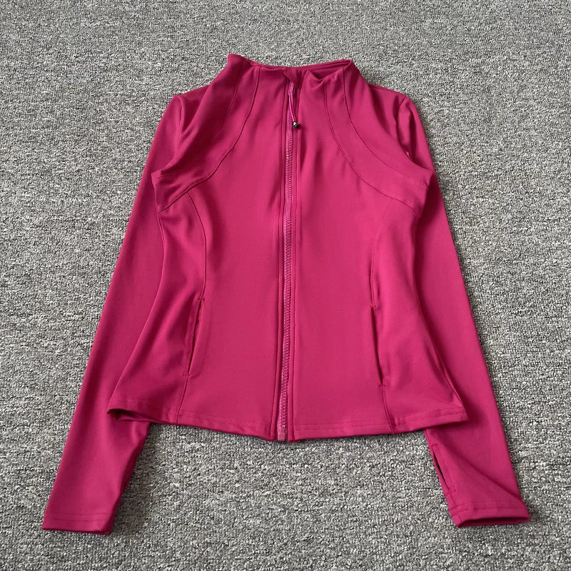 Women's Tight Top Yoga Jacket Long Sleeve Zipper Jacket