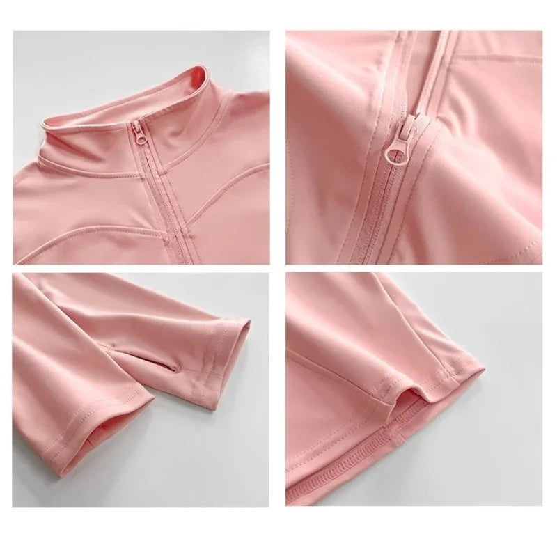 Women's Tight Top Yoga Jacket Long Sleeve Zipper Jacket