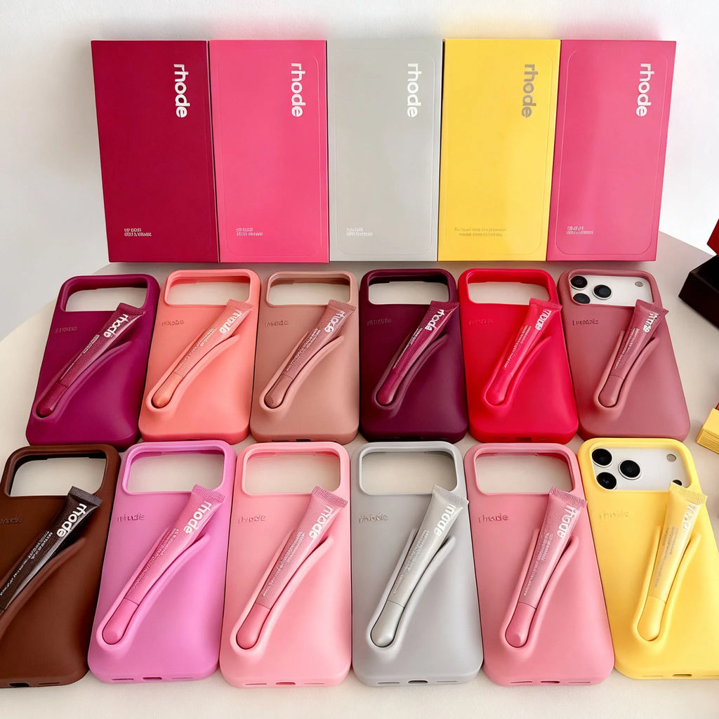 Phone  Case for IPhone 11 12 13 14 15 16 Pro Max Plus 17 Air Makeup Lip Gloss Silicone Cover with Lip Glaze