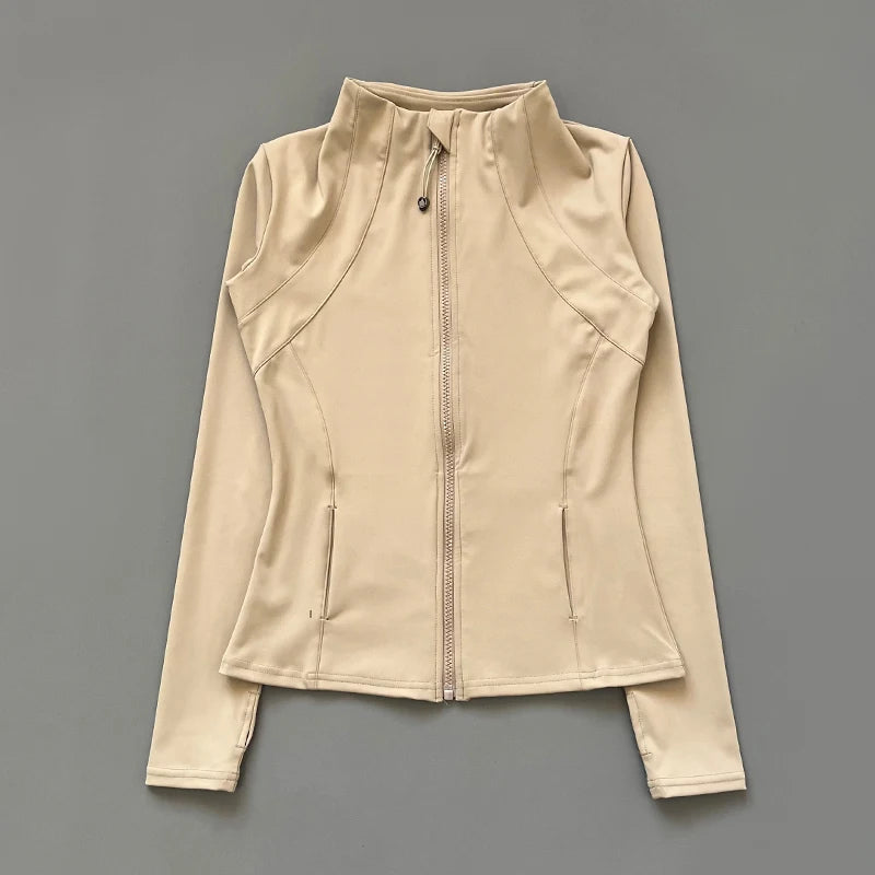 Women's Tight Top Yoga Jacket Long Sleeve Zipper Jacket
